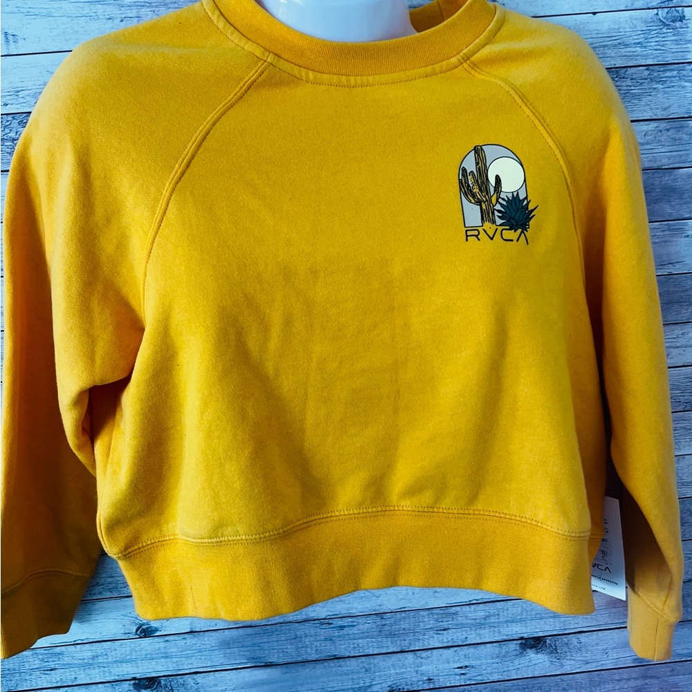 RVCA Women's Yellow Crop Sweatshirt